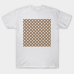 Retro Circles and Diamonds Brown 3 T-Shirt